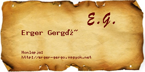 Erger Gergő névjegykártya